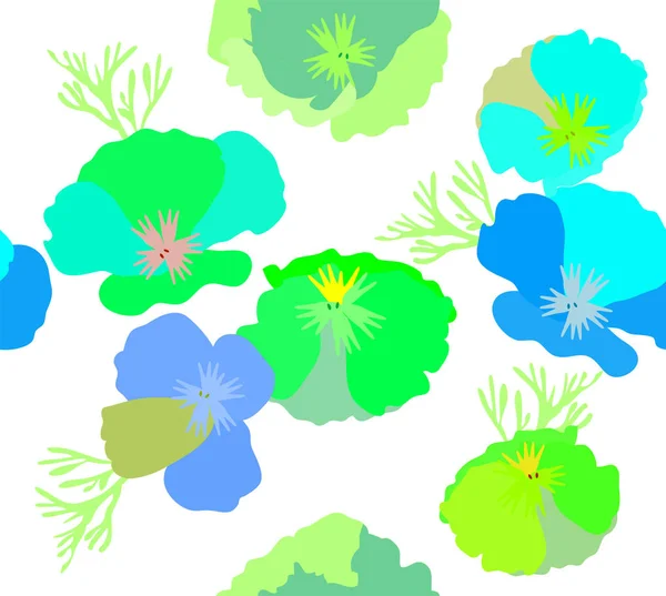 Ilustração Vetorial Fundo Floral Abstrato Sem Costura — Vetor de Stock