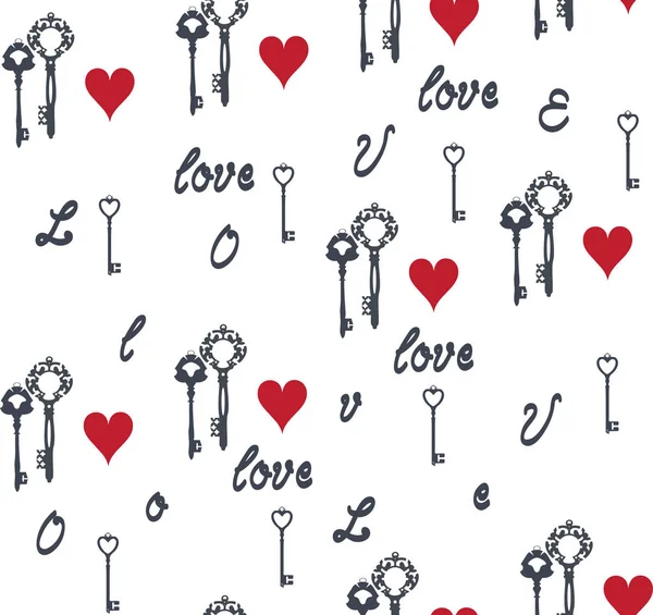 Vector Illustration Valentine Seamless Background — Stock Vector