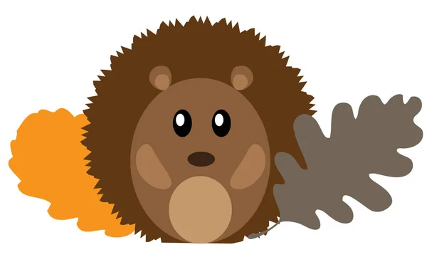 Vector Illustration Woodland Animal Cartoon Funny Hedgehog — Stock Vector