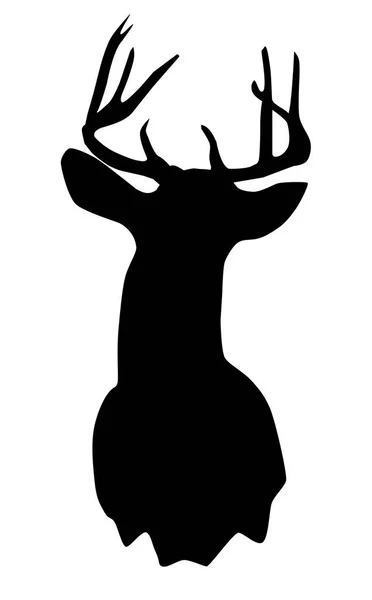 Silueta de cabeza de ciervo vectorial — Archivo Imágenes Vectoriales