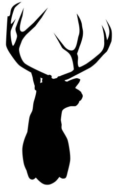 Vector Deer Head Silhouette  clipart