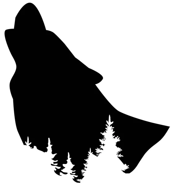 Vector wolf howling — Stockvector