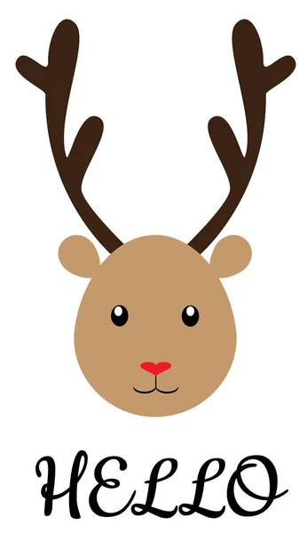 Vector Funny Reindeer — Stock Vector