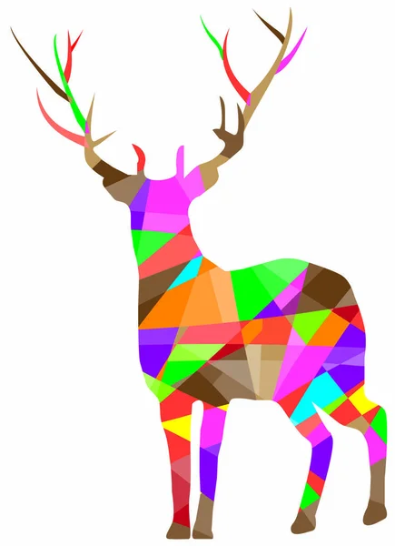 Vector Mosaic Reindeer — Stock Vector