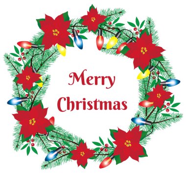 vektör Noel çelenk