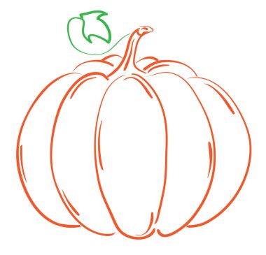 Beyaz arkaplanda izole edilmiş bir balkabağının vektör çizimi.