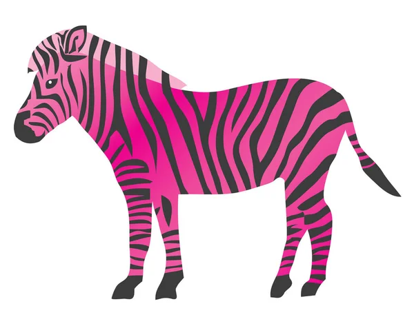 Vektor Illustration Rosa Zebra Vilda Djur Tecknad Bakgrund — Stock vektor