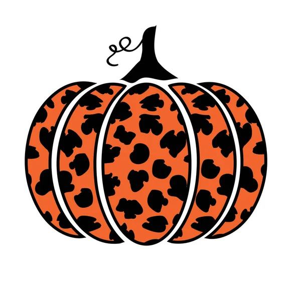 Illustration Vectorielle Une Citrouille Léopard Automne Fête Automne Halloween Jour — Image vectorielle