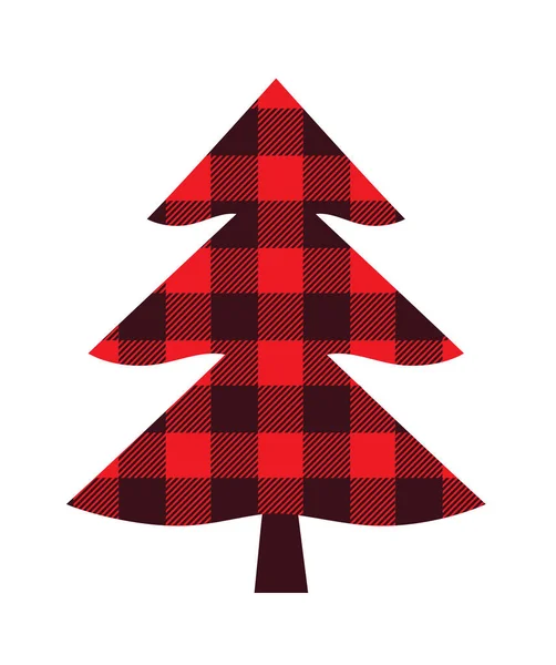 Buffalo Ekoseli Noel Ağaçlarının Vektör Çizimi Soyut Noel Ağacı Tatili — Stok Vektör