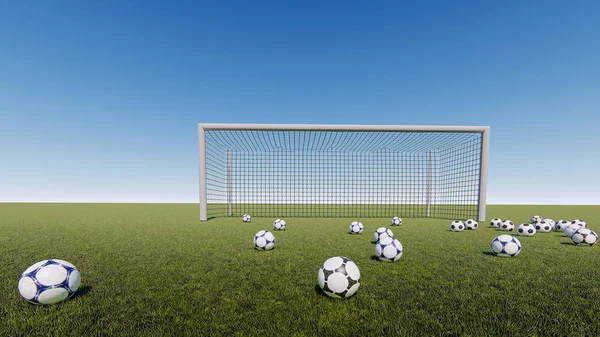 3D render futbol topu gündoğumu