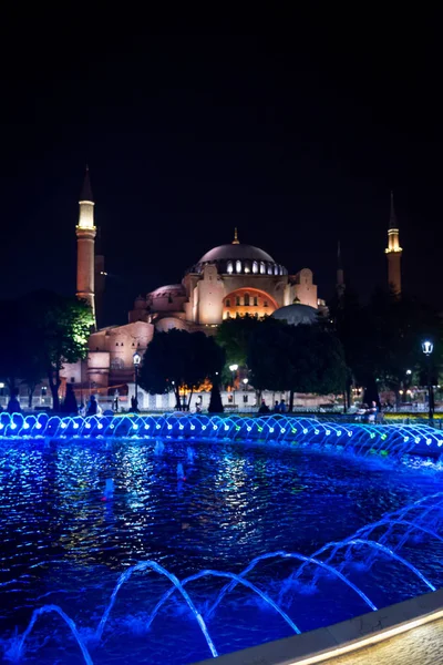 Αγία Σοφία Νύχτα Στην Κωνσταντινούπολη — Φωτογραφία Αρχείου