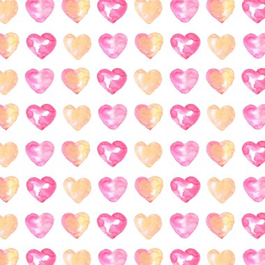 Kalpler suluboya kümesi. Seamless modeli. Elle çizilmiş illüstrasyon