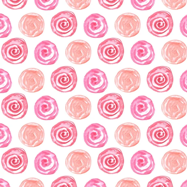 Watercolor Seamless Pattern Circles Hand Drawn Illustration — Stock Photo, Image