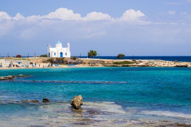 Deniz manzarası. Protaras, Kıbrıs