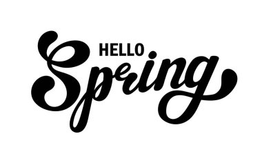 Merhaba bahar. El yazı çekilmiş. Vektör çizimler