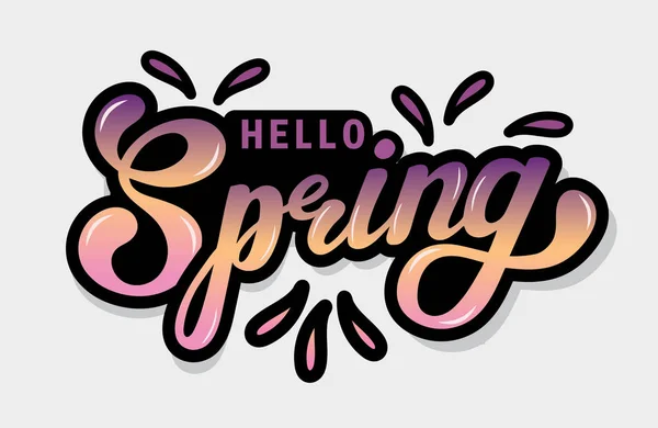 Привіт Весна Ручне Малювання Векторні Ілюстрації — стоковий вектор