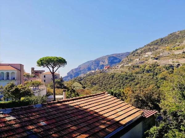 Ravello Italia Costa Amalfitana Vista Ciudad Montañas — Foto de Stock