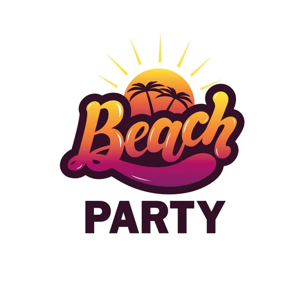 Beach Party Kézzel Rajzolt Betűk Vektoros Illusztráció — Stock Vector