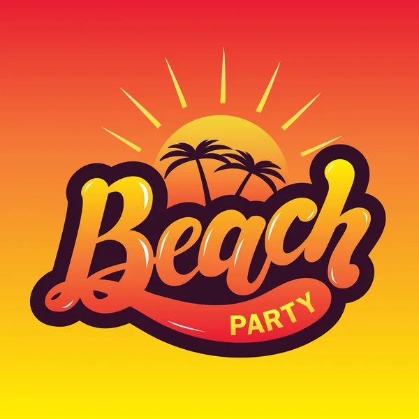 Plaj partisi. El yazısı. Vektör Illustration