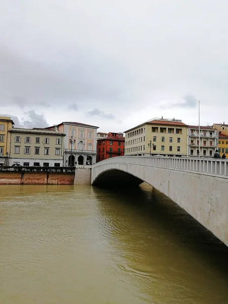 Pisa Italien Utsikt Rive Kaj Byggnader Mer Från Arno Rive — Stockfoto