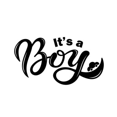 Bu bir çocuk. Elle çizilmiş harfler. Vektör çizimi