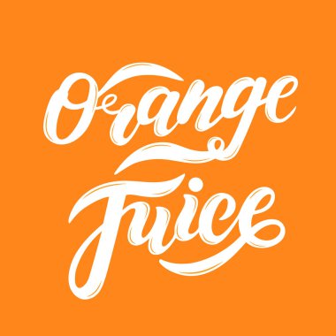 Portakal Suyu. Elle çizilmiş harfler. Vektör çizimi
