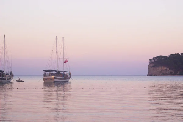 Вид Морскую Бухту Лодки Кемер Турция Берег Анталии — стоковое фото