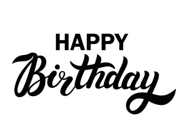 Doğum günün kutlu olsun. Elle çizilmiş harfler. Vektör çizimi