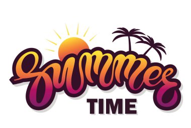 Yaz. Elle çizilmiş harfler. Vektör çizimi