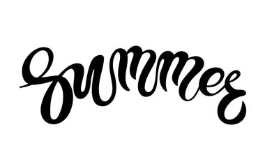 Yaz. Elle çizilmiş harfler. Vektör çizimi