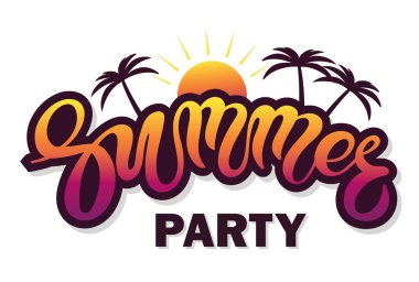 Yaz. Elle çizilmiş harfler. Vektör çizimi