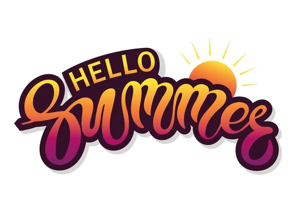 Zomer Hand Getekende Belettering Vector Illustratie — Stockvector