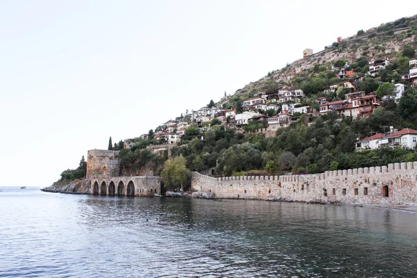 Аланья Турция Вид Скалы Крепость Море — стоковое фото