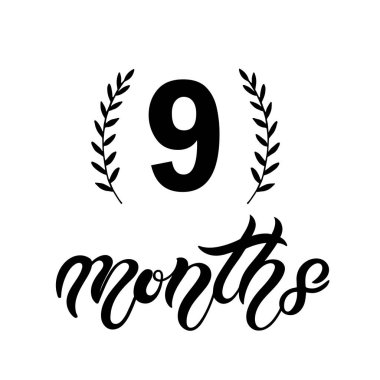 Ay. Elle çizilmiş harfler. Vektör çizimi