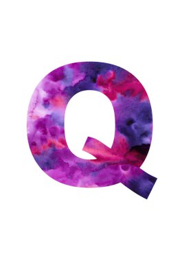 Mektup. Alfabenin öğesi. Suluboya el çizilmiş illüstrasyon