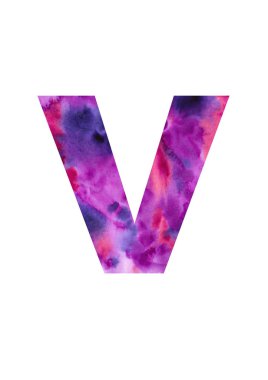 Mektup. Alfabenin öğesi. Suluboya el çizilmiş illüstrasyon