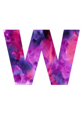 Mektup. Alfabenin öğesi. Suluboya el çizilmiş illüstrasyon