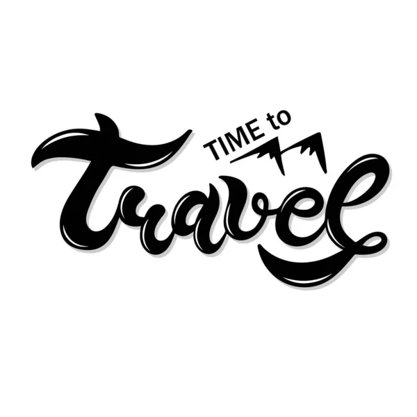 Seyahat. Seyahat zamanı. El yazısı. Travel Journal için en iyisidir. Vektör Illustration