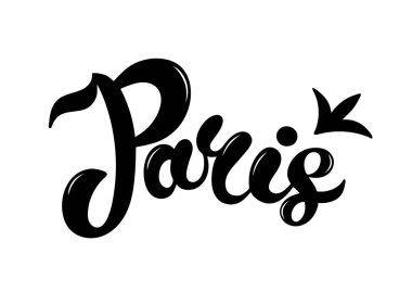 Paris. Elle çizilmiş harfler. Vektör çizimi