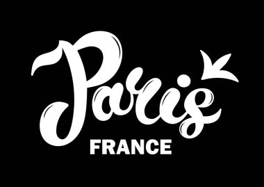 Paris. Elle çizilmiş harfler. Vektör çizimi