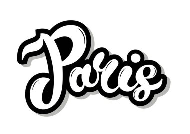 Paris. Elle çizilmiş harfler. Vektör çizimi