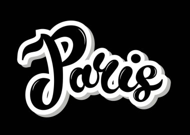 Paris. Elle çizilmiş harfler. Vektör çizimi