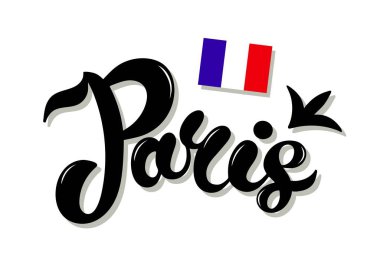 Paris. Elle çizilmiş harfler. Vektör çizimi