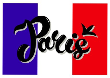 Paris. Elle çizilmiş harfler. Vektör çizimi