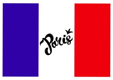 Paris. Elle çizilmiş harfler. Vektör çizimi