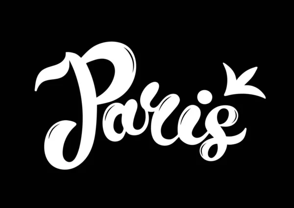 Paris Hand Drawn Lettering Vector Illustration — Stock Vector