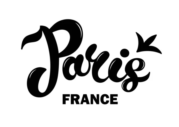 Paris Hand Drawn Lettering Vector Illustration — Stock Vector