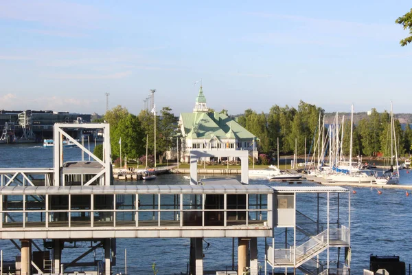 Utsikt Över Hamnen Och Öarna Helsingfors Stad Finland Finska Viken — Stockfoto