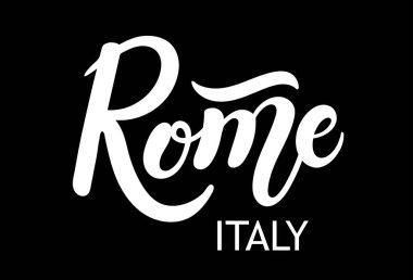 Roma İtalyası. Elle çizilmiş harfler. Vektör çizimi