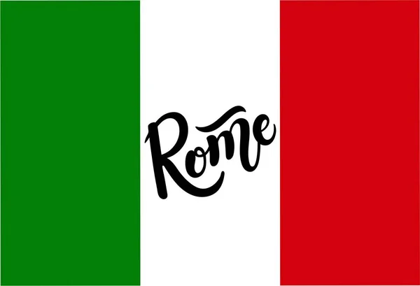 Rome Italië Hand Getekende Belettering Vector Illustratie — Stockvector